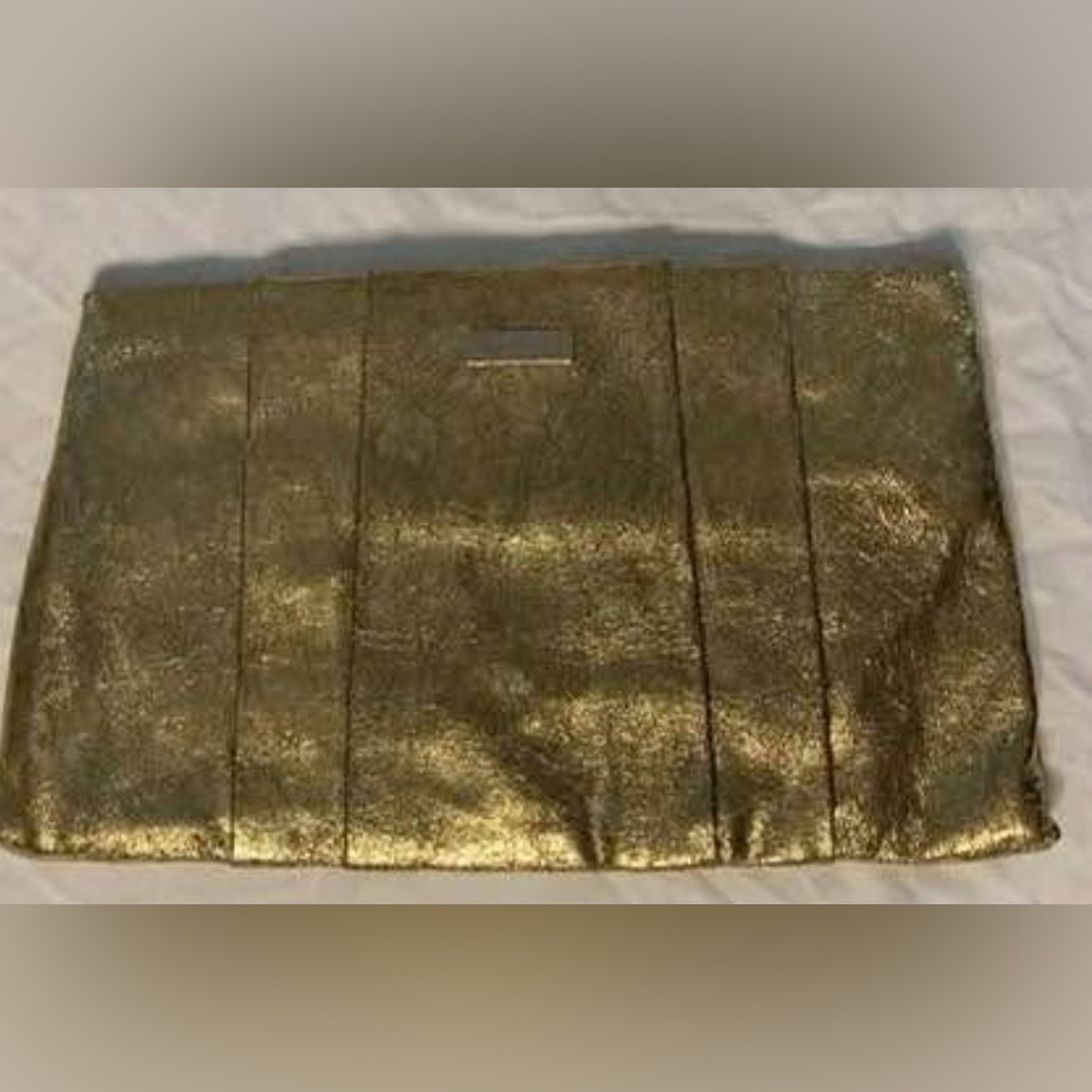 Kate Spade Oversized Clutch | Crackled Leather In Iridescent Gold